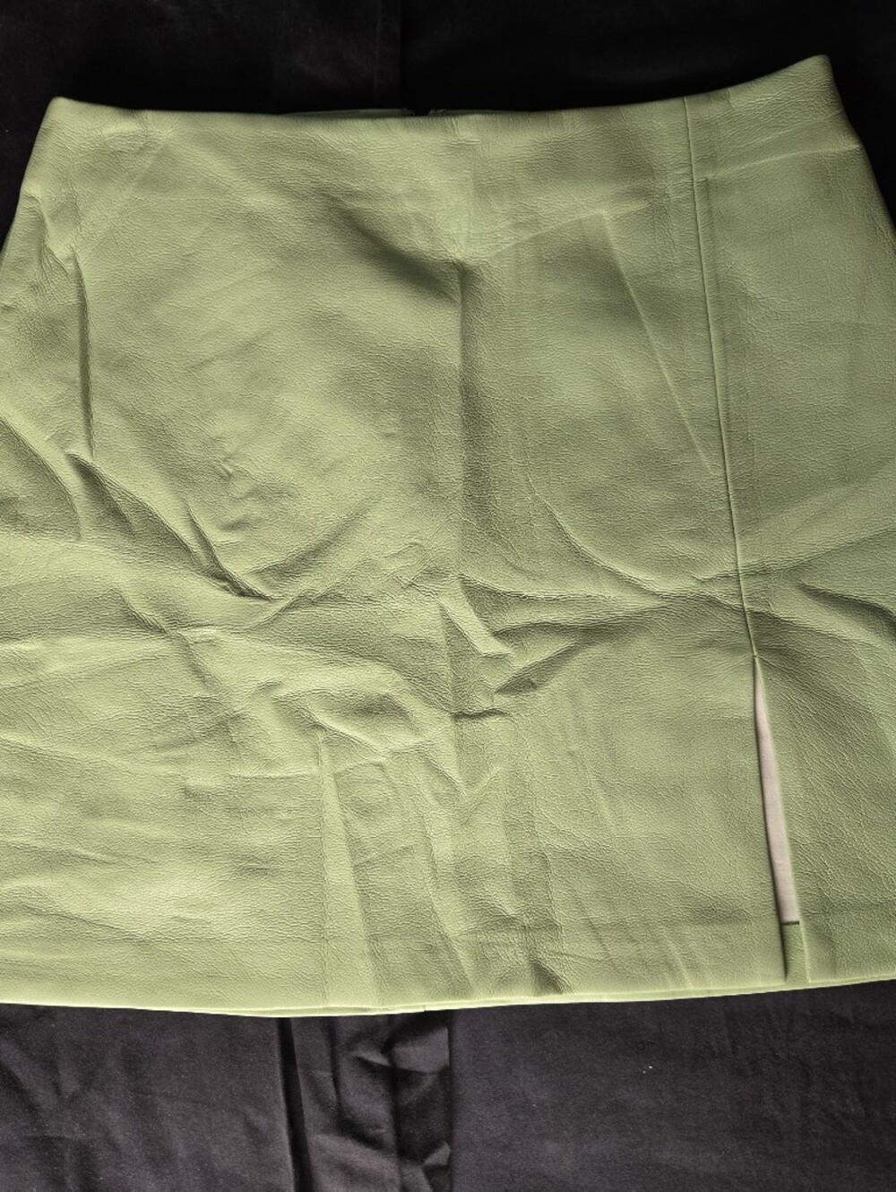 Lime Green Faux Leather Mini Skirt